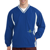 ADULT, V-Neck Raglan Wind Shirt, CAVANAUGH_White/Green