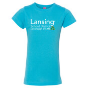 GIRLS, Fine Jersey Longer Length T-Shirt, CAVANAUGH/LANSING_White/Green

