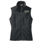LADIES, Full-Zip, Fleece Vest, CAVANAUGH/LANSING_White/Green